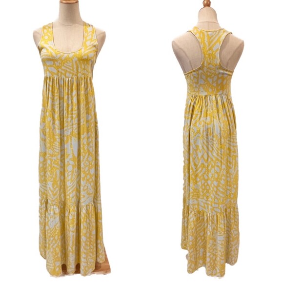 Rachel Roy Yellow Maxi Dress Racerback Size 0 Rayon Summer Vacation - Picture 1 of 10